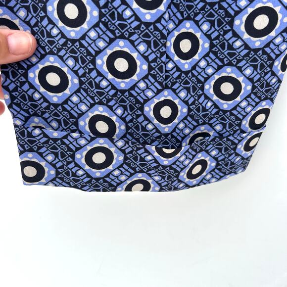 ETRO Women’s Silk Blue Geometric Patterned Statement Pants 48 Size 12 Cropped - Picture 10 of 12